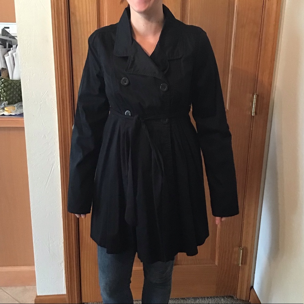 Juniors Black Cotton light coat